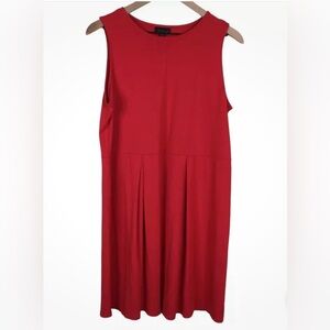 J Jill Wearever Dress Size XL Petite Red Pimento Pleated